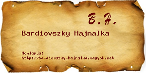 Bardiovszky Hajnalka névjegykártya